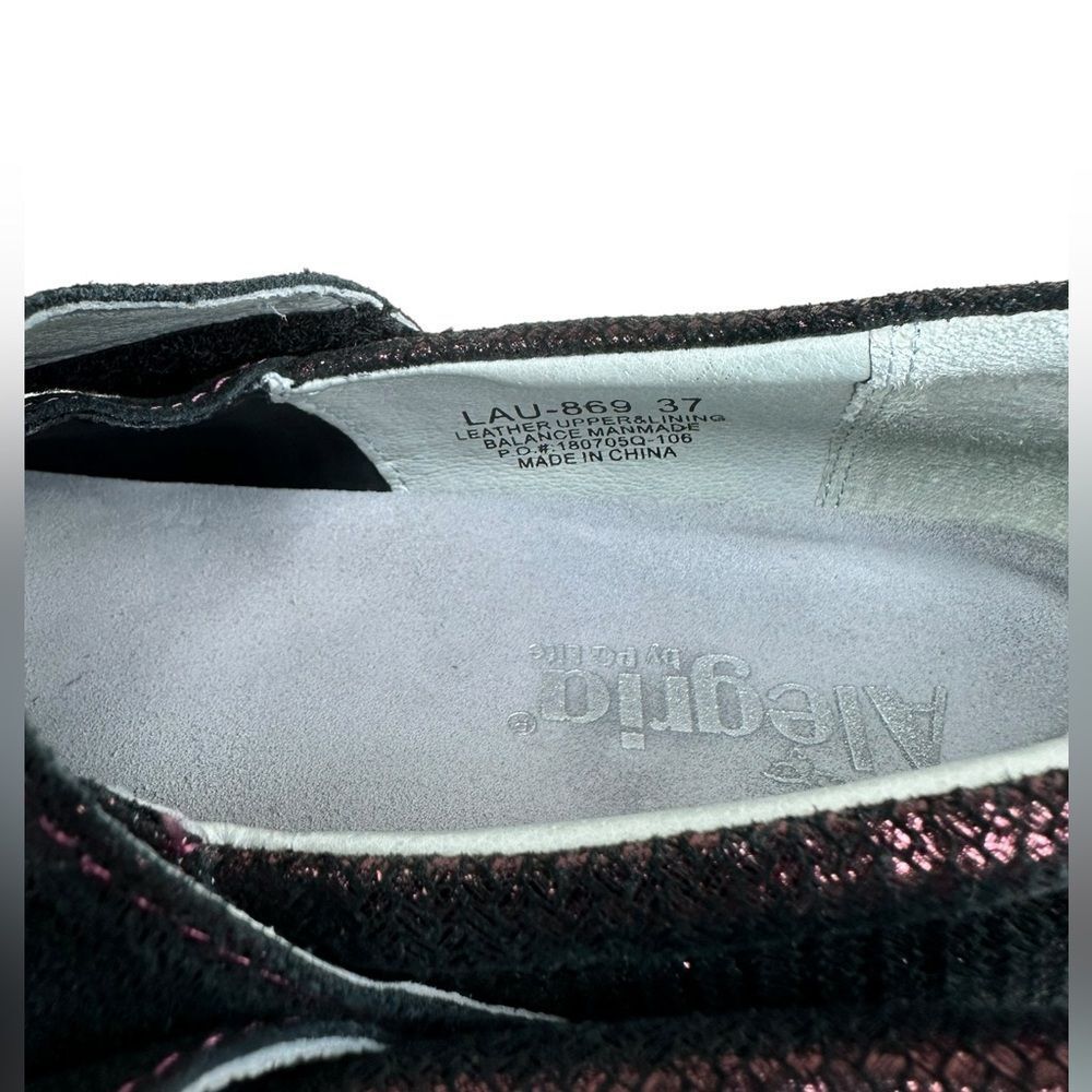Women’s Alegria Lauryn Purple Wine Weave Cross Strap Metallic Clog Shoe Size 6.5 - Picture 6 of 8